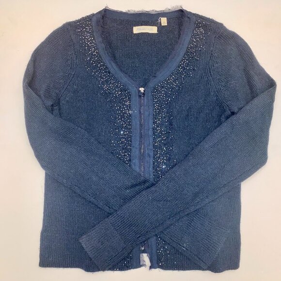 Martin and Osa Zip Up Alpaca Wool Cardigan with Sparkly Trim - Picture 15 of 15